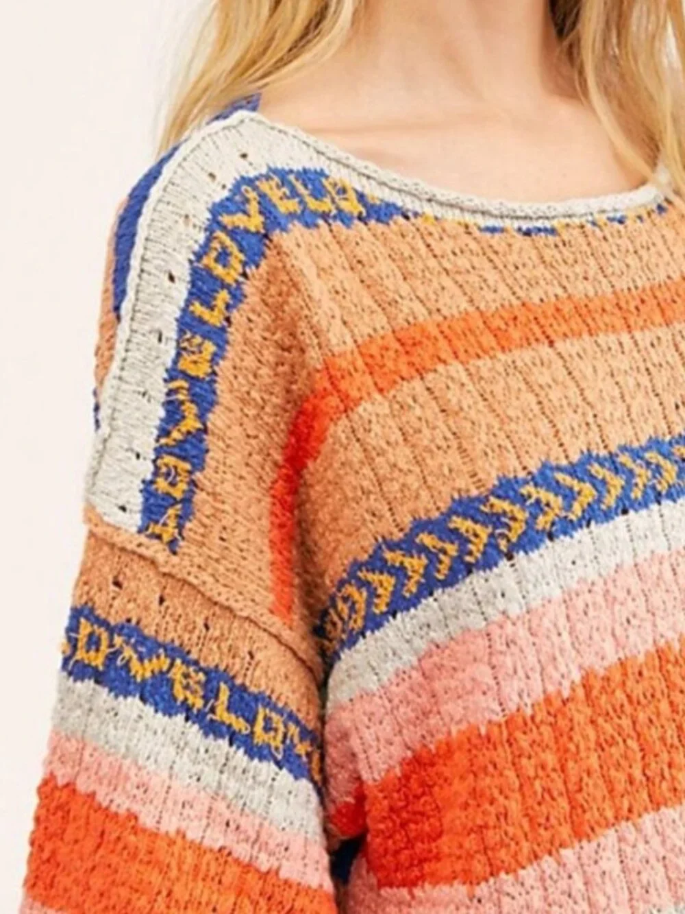 NWT Free People Hidden Love Striped Tunic Sweater Top Oversize Coast Boho M $148